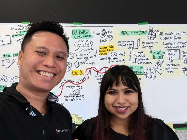 Graphic recording team - Zhi and Rimi